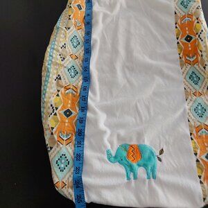 Baby diaper changing pad cover with cute elephant design, soft fabric, stretch